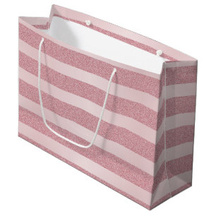 Elegant Rose Gold Glitter Glamour Template Modern Large Gift Bag
