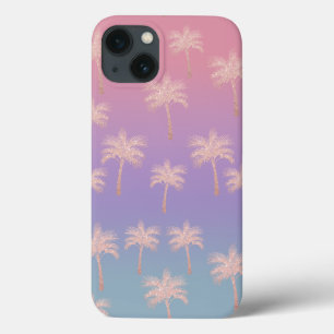 Elegant rose gold glitter gradient palm pattern iPhone 13 case