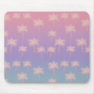 Elegant rose gold glitter gradient palm pattern mouse pad