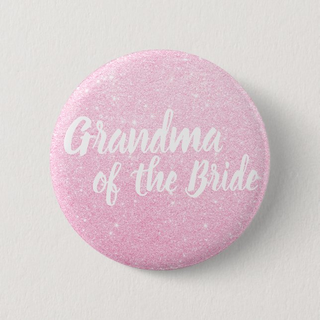Elegant rose gold glitter grandma of the bride 2 inch round button (Front)