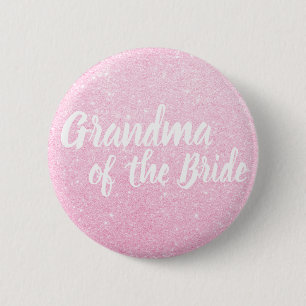Elegant rose gold glitter grandma of the bride 2 inch round button