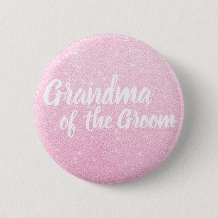Elegant rose gold glitter grandma of the groom 2 inch round button