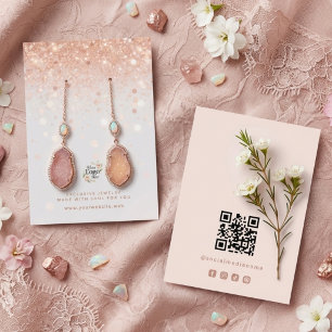 Elegant Rose Gold Glitter Jewellery Display TMF26 Business Card