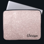 elegant rose gold glitter laptop sleeve<br><div class="desc">Minimalist,  modern and stylish design representing faux rose gold glitter. This beautiful and feminine print,  with its simple yet stunning effect,  is perfect for the contemporary young women. Impress with unique and elegant gift or just treat yourself.</div>