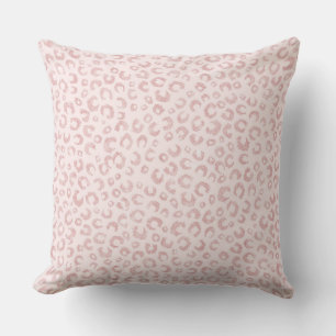 Elegant Rose Gold Glitter Leopard Animal Print Throw Pillow