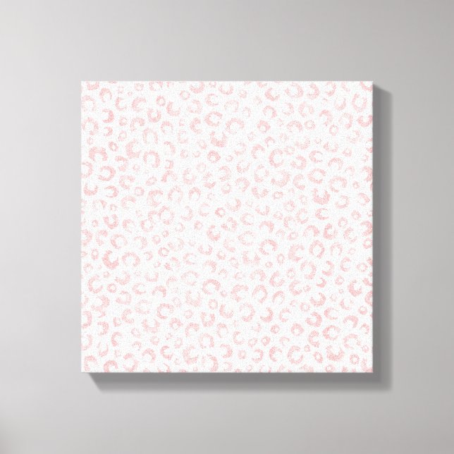 Elegant Rose Gold Glitter Leopard Pattern Canvas Print (Front)