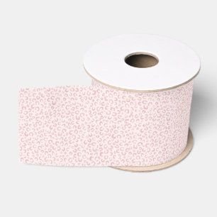 Elegant Rose Gold Glitter Leopard Pattern Grosgrain Ribbon