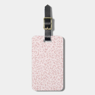 Elegant Rose Gold Glitter Leopard Pattern Luggage Tag