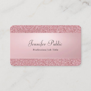Elegant Rose Gold Glitter Modern Professional Business Card