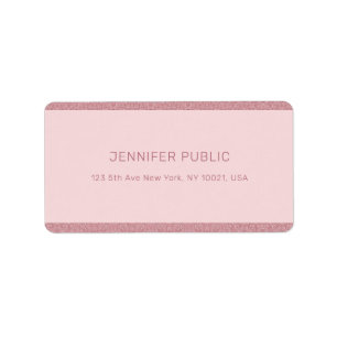 Elegant Rose Gold Glitter Modern Template Trendy Label