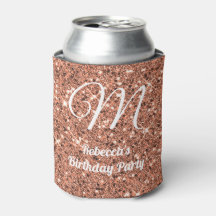 Elegant Rose Gold Glitter Monogram Party Favour