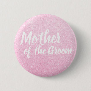 Elegant rose gold glitter mother of the groom 2 inch round button