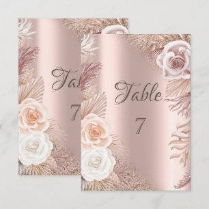 Elegant Rose Gold Glitter Ombre Boho Flowers Invitation