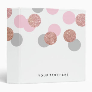 elegant rose gold glitter pastel pink confetti binder