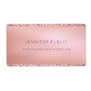 Elegant Rose Gold Glitter Personalized Template
