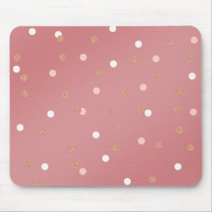 elegant rose gold glitter pink polka dots pattern mouse pad