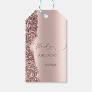 Elegant Rose Gold Glitter Script  Gift Tags