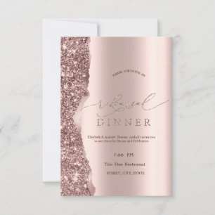 Elegant Rose Gold Glitter Script  Invitation