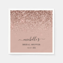 Elegant Rose Gold Glitter Sparkle Black Name