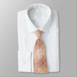 Elegant Rose Gold Glitter Stripes Wedding Tie