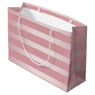 Elegant Rose Gold Glitter Template Trendy Modern Large Gift Bag