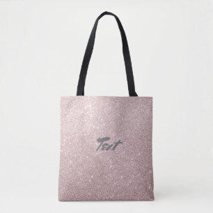 elegant rose gold glitter tote bag