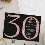 Elegant Rose Gold Glitter Typography 30th Birthday Invitation<br><div class="desc">Celebrate in style with these trendy and elegant rose gold glitter 30th Birthday invitations. The design is easy to personalize and your guests will be thrilled when they receive these stylish invites.</div>