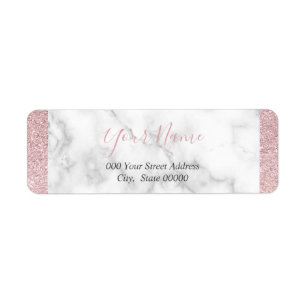 Elegant rose gold glitter white marble baby shower