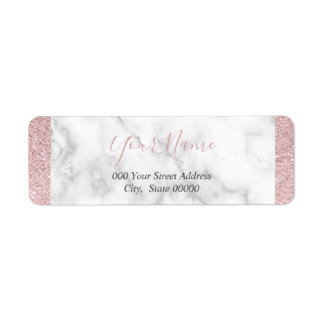 Elegant rose gold glitter white marble baby shower