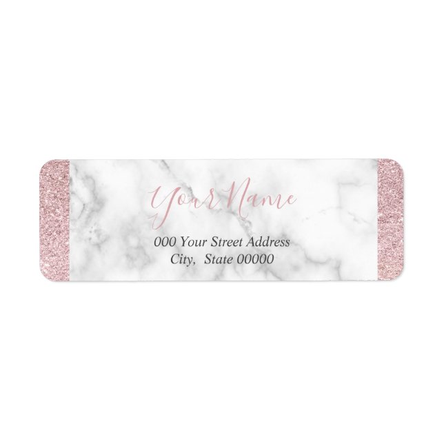 Elegant rose gold glitter white marble baby shower (Front)