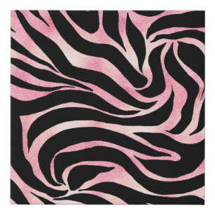 Elegant Rose Gold Glitter Zebra Black Animal Print