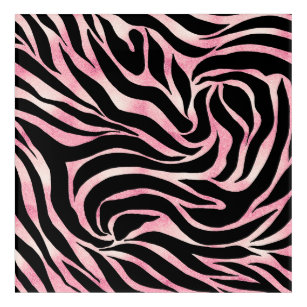 Elegant Rose Gold Glitter Zebra Black Animal Print Acrylic Print