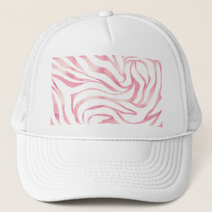 Elegant Rose Gold Glitter Zebra White Animal Print Trucker Hat