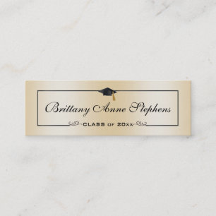 Élégant Rose Gold Graduation Cap Nom Carte Insérer