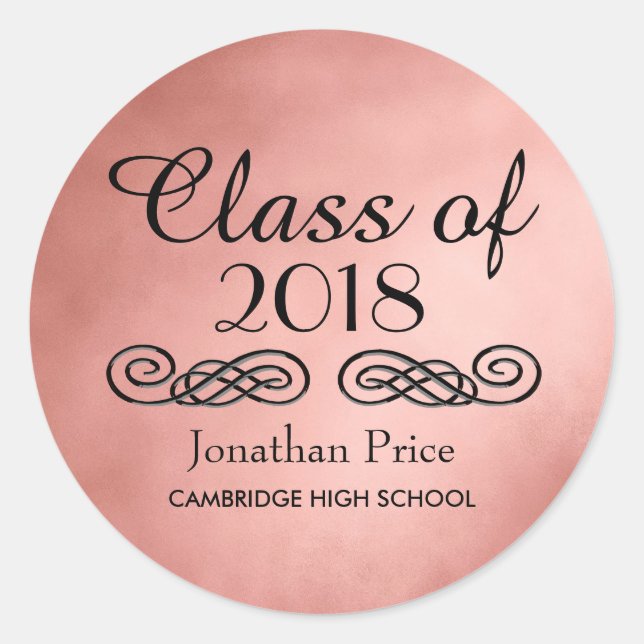 Elegant Rose Gold Graduation Envelope Seals (Front)