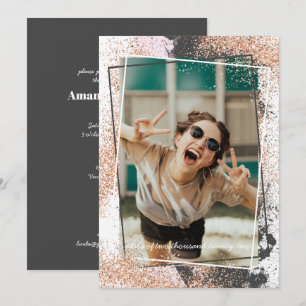 Elegant Rose Gold Graduation Party Invitation
