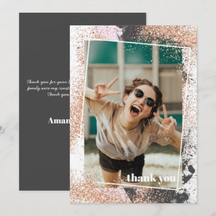 Elegant Rose Gold Graduation Thank You Card