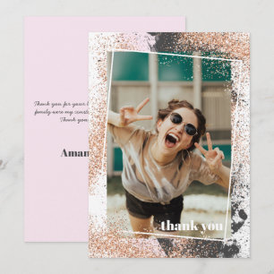 Elegant Rose Gold Graduation Thank You Card