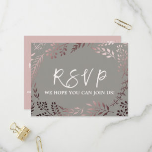 Elégant Rose Gold & Grey Menu Choice Carte Postale
