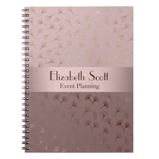 Elegant Rose Gold Hand Drawn Floral Journal/ Notebook (Front)