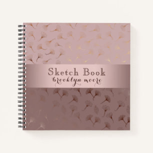 Elegant Rose Gold Hand Drawn Floral Journal/ Notebook