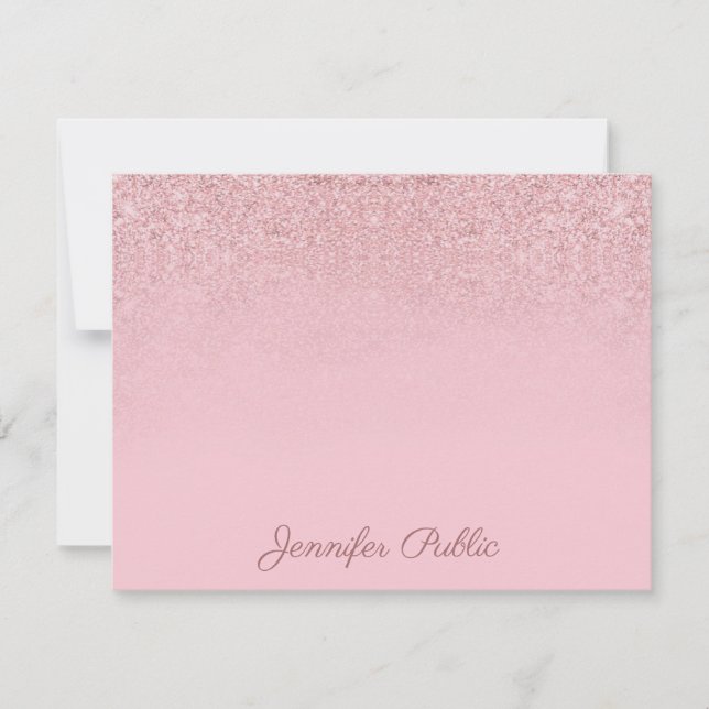Élégant Rose Gold Hand Script Nom Modèle (Devant)