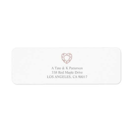 Elegant rose gold heart return address labels