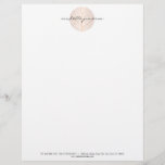 Elegant Rose Gold Leaf Logo on White Letterhead<br><div class="desc">An elegant motif of a rose gold leaf pattern in a circular shape is combined with your name or business name on this stylish letterhead design. Personalize for yourself in any way you like, Great for salons, spas, life coaches, wellness centres, skincare brands and more. Original art and design ©...</div>