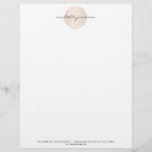 Elegant Rose Gold Leaf Logo on White Letterhead<br><div class="desc">An elegant motif of a rose gold leaf pattern in a circular shape is combined with your name or business name on this stylish letterhead design. Personalize for yourself in any way you like, Great for salons, spas, life coaches, wellness centers, skincare brands and more. Original art and design ©...</div>