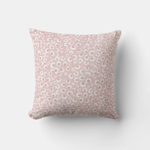 Elegant Rose Gold Leopard Print White Pattern Throw Pillow