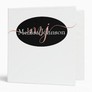 Elegant Rose Gold lettering on Black Binder