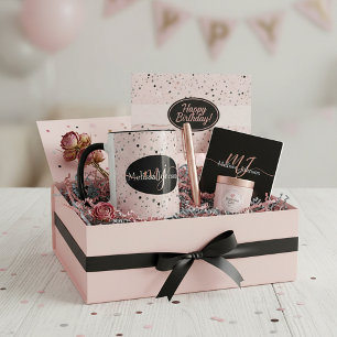 Elegant Rose Gold lettering on Black Mug