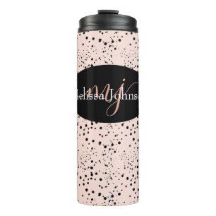 Elegant Rose Gold lettering on Black    Thermal Tu Tumbler