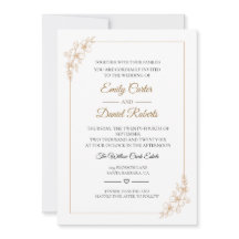 Elegant Rose Gold Line Art Floral Wedding